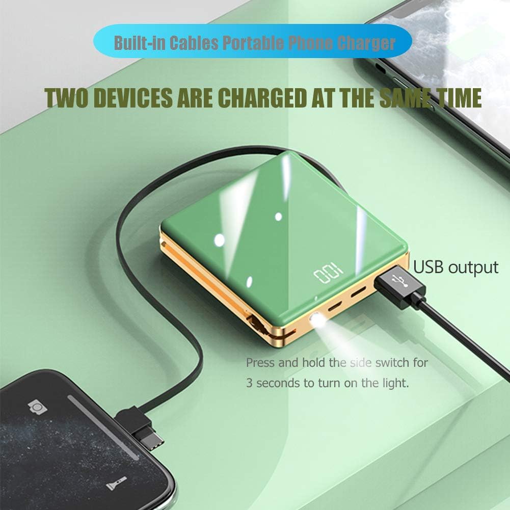 OYEAELX 3 in 1 with Built in Cable Portable Charger 15800mAh Cell Phone Battery Backup Ultra Slim Mini Power Bank with LCD Display Compatible with iPhone iPad Android Samsung Galaxy and More - Image 4