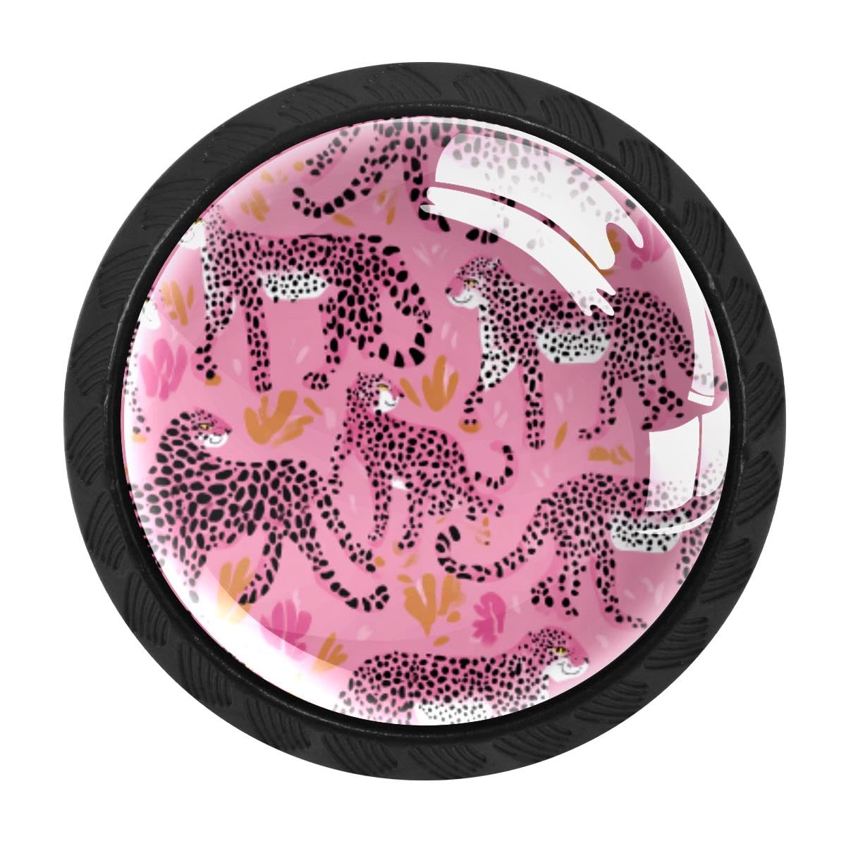 Heoeh Multi 13 4 Pcs Kitchen Cabinet Knobs, Pink Leopard Drawer Knobs Dresser Handles
