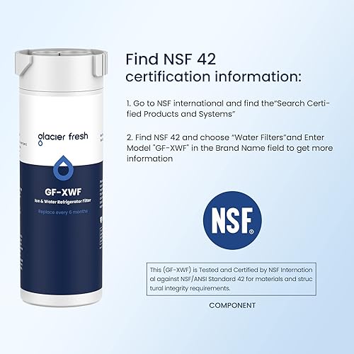 Miniatura 5 de GLACIER FRESH XWF - Repuesto para filtro de agua para refrigerador GE XWF y colector de goteo para refrigerador cortable
