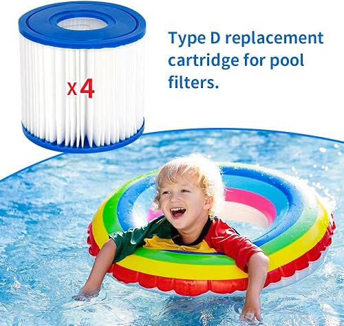 Miniatura 3 de Cartucho de filtro de piscina Filtro de spa para tipo D, compatible con Summer Waves P57100102 SFS-350, RP-350, RP-400, RP-600, RX-600, SFS-600, 4