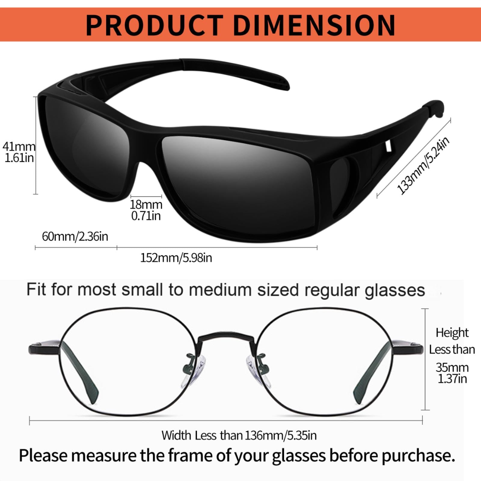 KANASTAL Sovraocchiali da Sole Uomo Donna Polarizzati UV400 Occhiali Sovrapponibili Protezione Laterale Avvolgenti TR Sunglasses over Glasses per Pesca Viaggio
