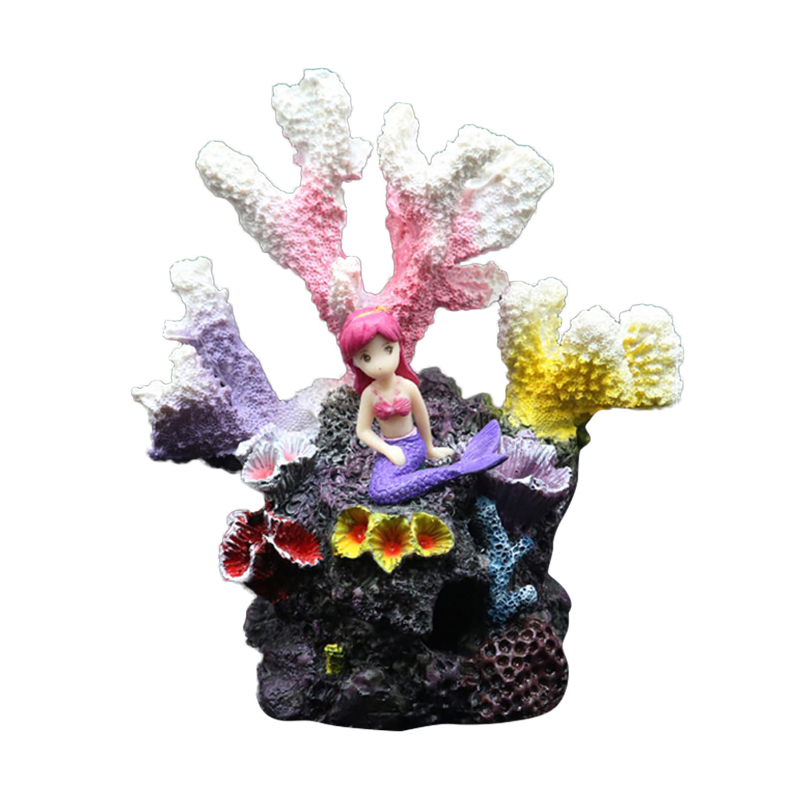 Hsioluted Aquariums Sinkable Decorations Underwaters Figurine Fishtanks Resin Coral Landscape Bottom Plant Fishtanks Ornaments Seamaids Decorations