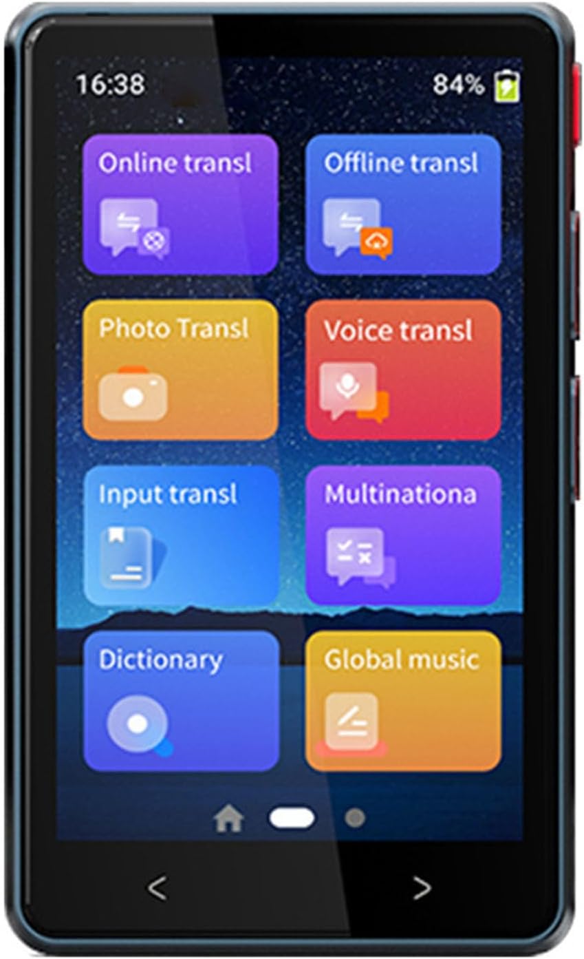 Portable Real Time Language Translator Device, Voice and Photo Translation, 135+ Languages, 4 Inch HD Screen, 1500mAh Battery, Black, Type C, for International Travel