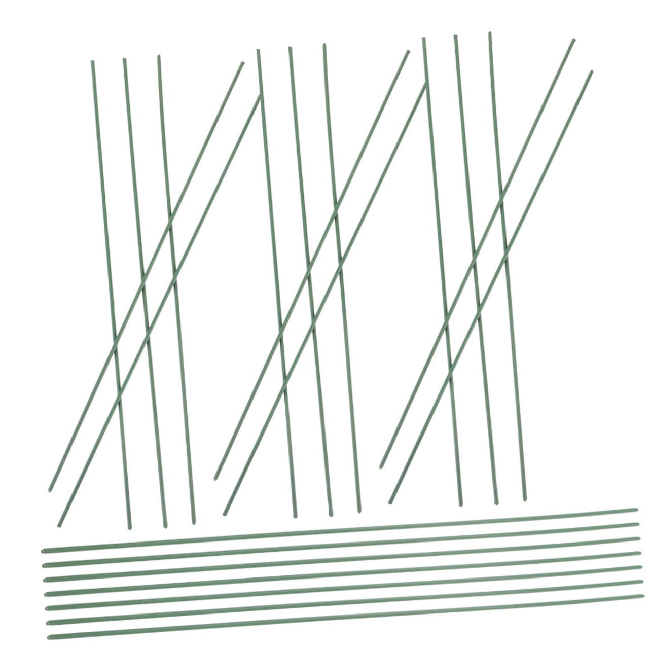 Cabilock 100pcs Green Stems Wires for Floral Projects Sturdy Metal Flower Rods Artificial Flower Stems Wire Stems for Flowers 20cm