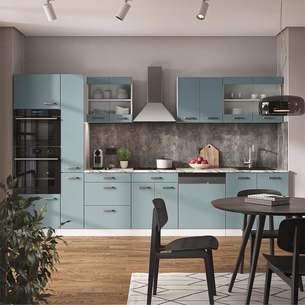 Vicco Cucina componibile R-Line, Blu-grigio/bianco, 350 cm