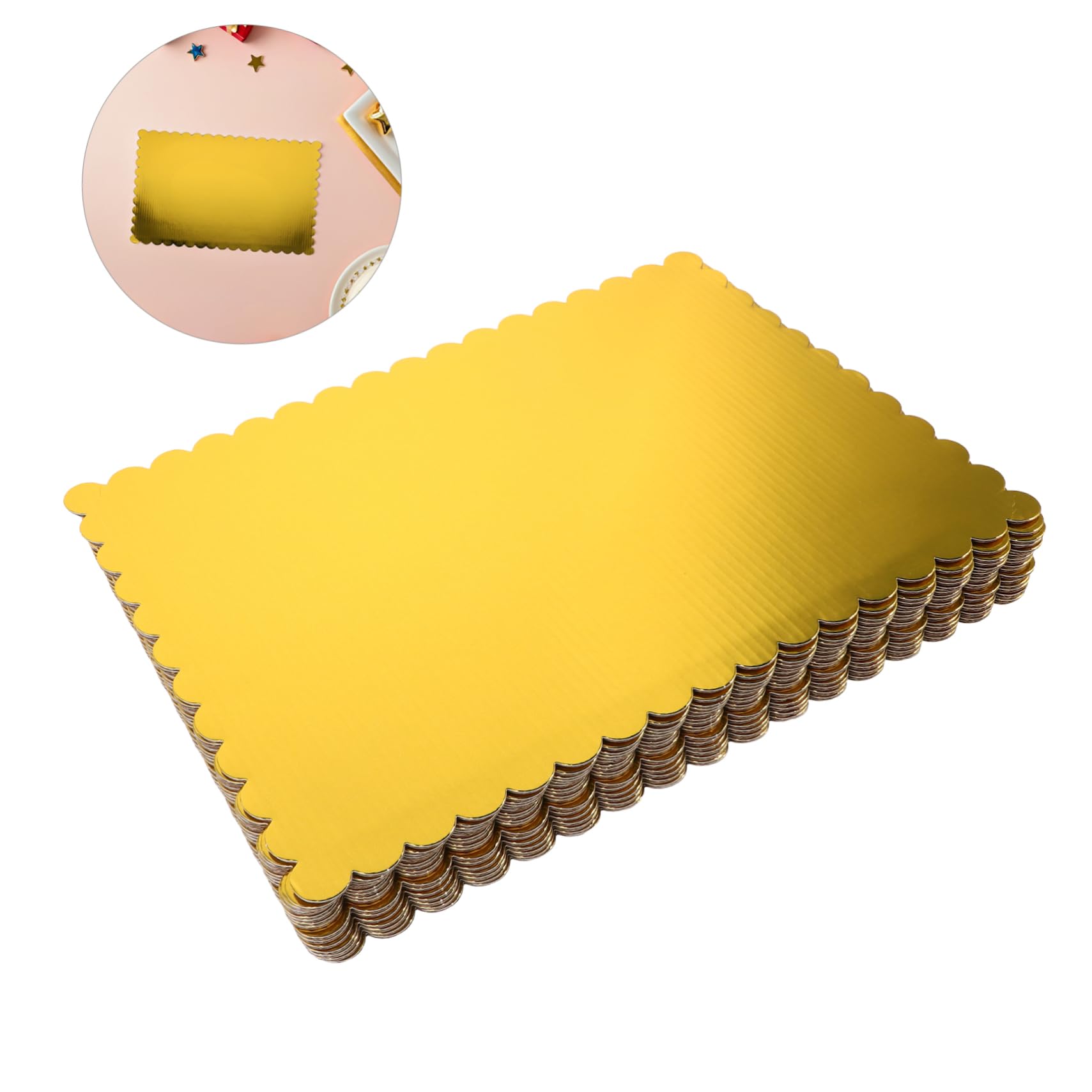 20pièces à Gâteaux Rectangulaires Carton Ondulé Base De Gâteau Ingraissable pour Gâteaux Feuille Support De Gâteau Jetable pour Pâtisseries De Mariage Et Anniversaire