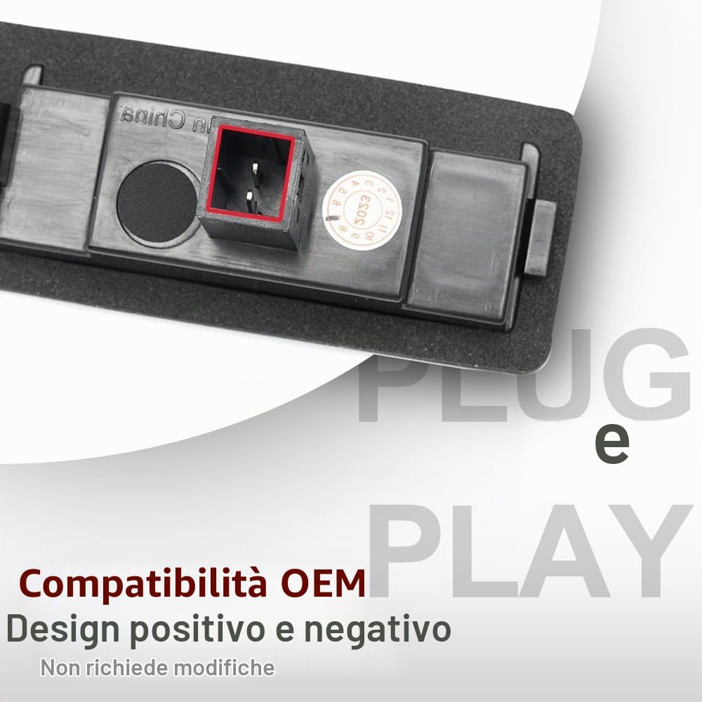 Luci targa LED per F.iat Doblo 2010-2022 Op.el Combo D 2012-2018 Barn Door Models, accessori luce posteriore bianca LED per targa e fanale, senza errori CANBUS, 2 pezzi