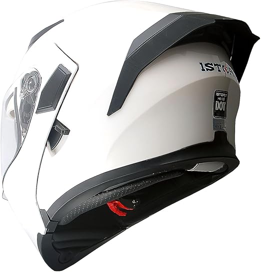 1Storm Motorcycle Modular Full Face Helmet Flip up Dual Visor Sun Shield: HB89 Glossy White