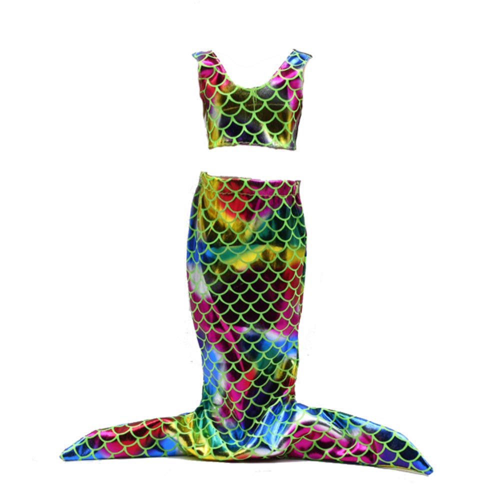 エムエメ Check tweed mermaid mini onepiece Rainbow Mermaid Little Girl Kids Swimsuits w Liner (2T - 7