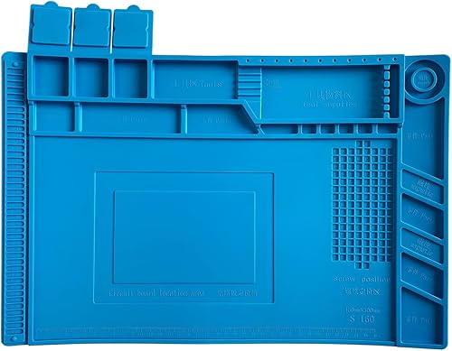 Miniatura 8 de Alfombrilla de silicona resistente al calor de alta calidad de 932 F, tapete de trabajo de reparación electrónica magnética antiestática grande para