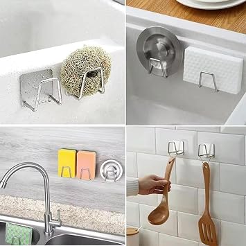 Orret Home 2 Pieces Metal Dish Sungeri Strap, Sink Dish Sungeri Strap, Multi-Purpose Hook, Stainless Steel, Kitchen Layout Provider, Durable and Stylish Design