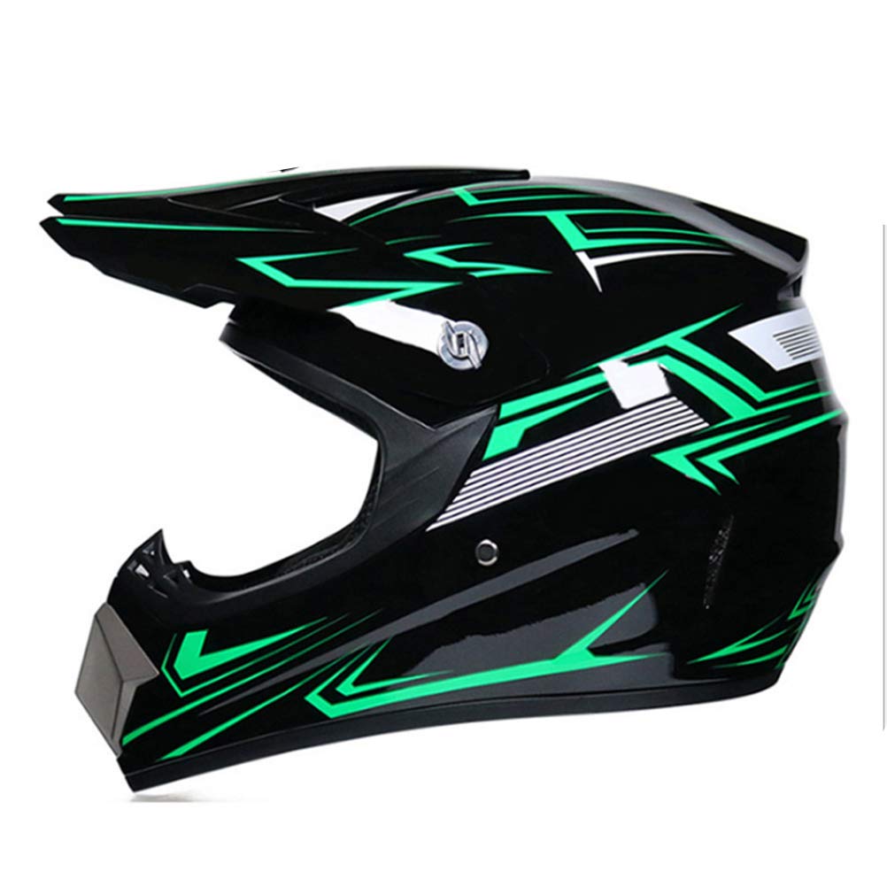 Casco de Motocross, Casco Profesional de Motocross Motocross Dirt Bike Off Road Conjunto de Cascos de Moto Casco Integral con Gafas Guantes Cubierta Facial, Casco de Motocicleta