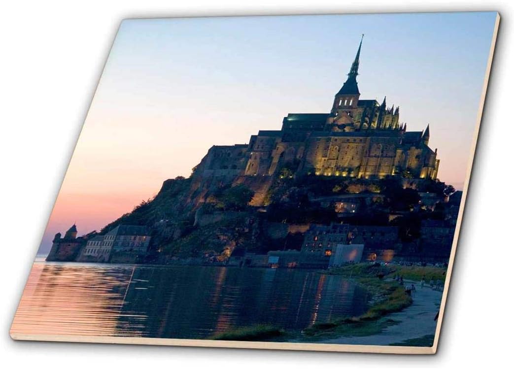 3dRosect_81505_3 Mont Saint Michel, Basse-Normandie, France Eu09 Dfr0451 David R. Frazier Ceramic Tile, 8"