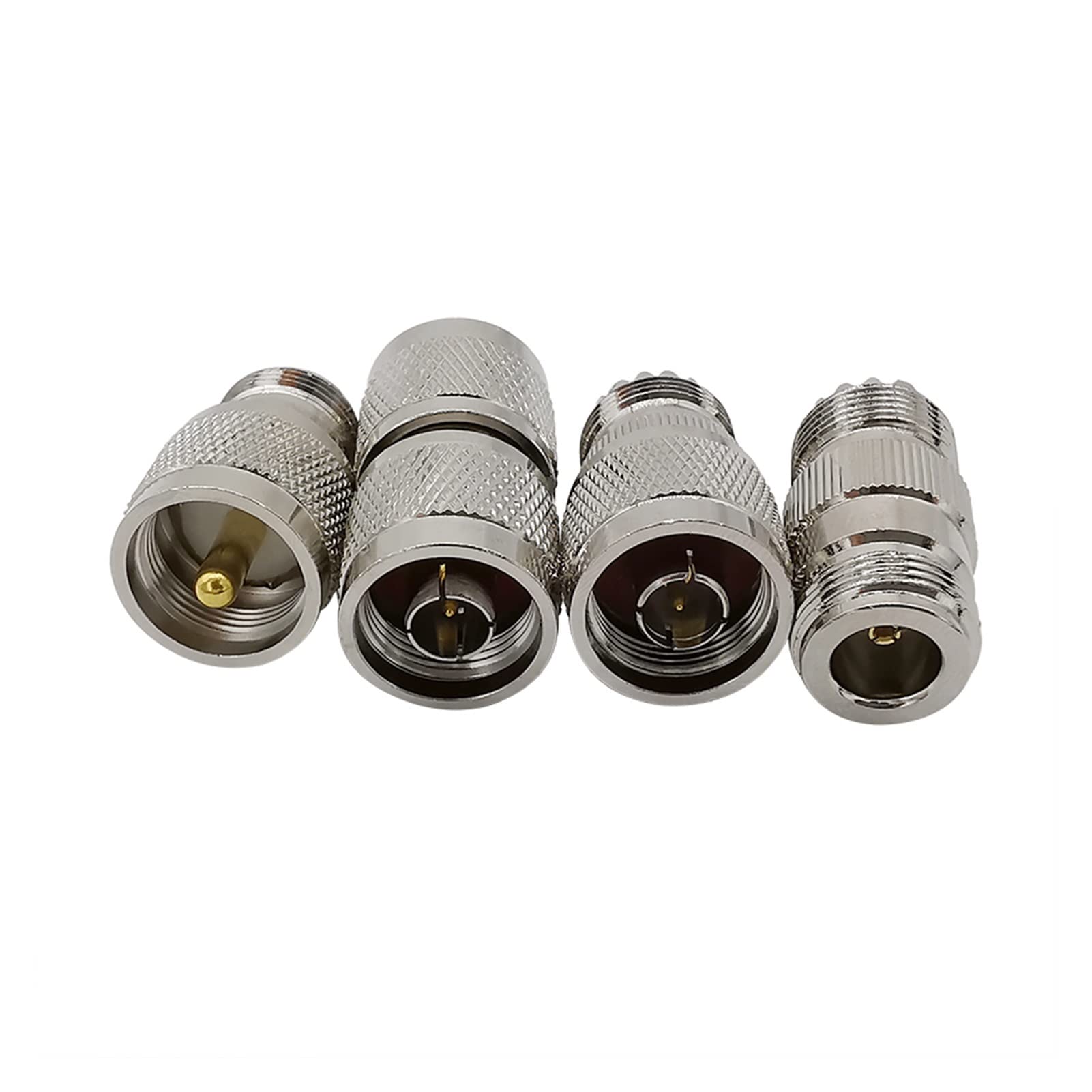 Demasiado 4pcs / lot métal UHF so239 pl259 Féminin mâle à n mâle fiche fiche Jack Droite RF Kit de connecteur Adaptateur coaxial coaxial