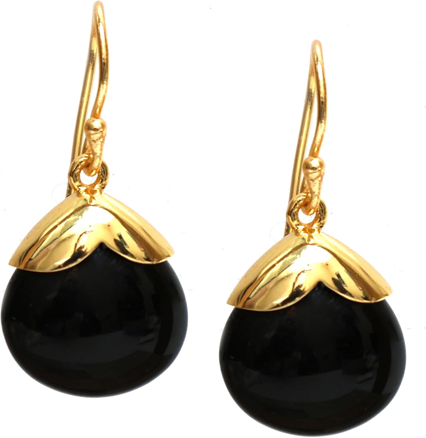 Gempires Gemstone 15 mm Pear With Gold Cap Hook Earring,Statement Birthstone jewelry, Teardrop shaped Earring - Image 6