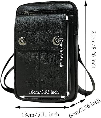 Miniatura 6 de Bolso de cuero del bolso de la correa de la cintura del bolso mini bolso del hombro de la cartera ocasional de, Negro (Style1-Black)