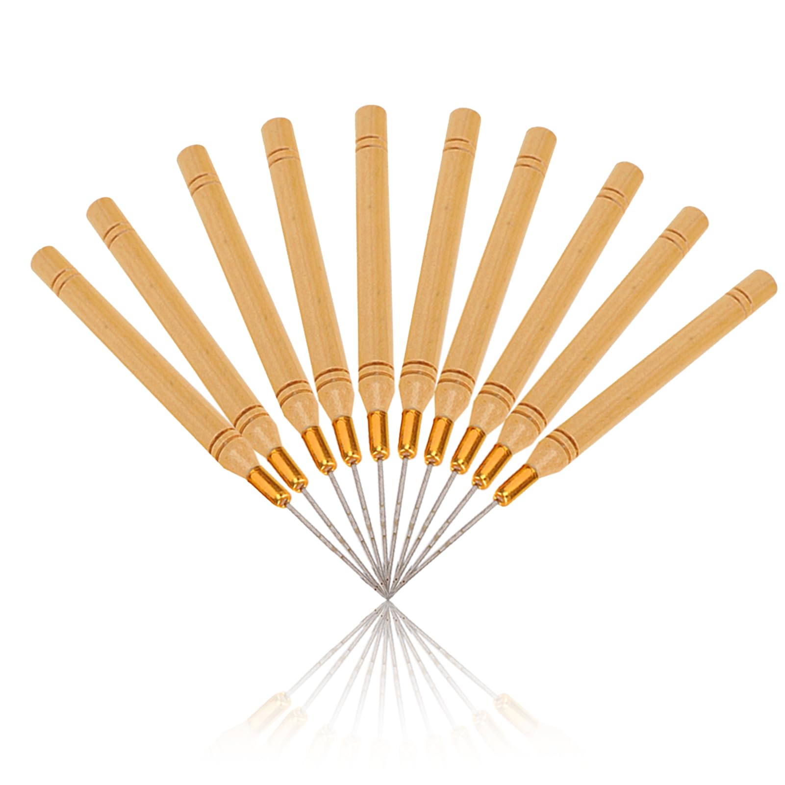 Hair Extension Tools, 10Pcs Hook Needle Wooden Hair Extension Tool Needle Wig Tools,Threader For Hair Extensions Wire Pulling Hook Tool