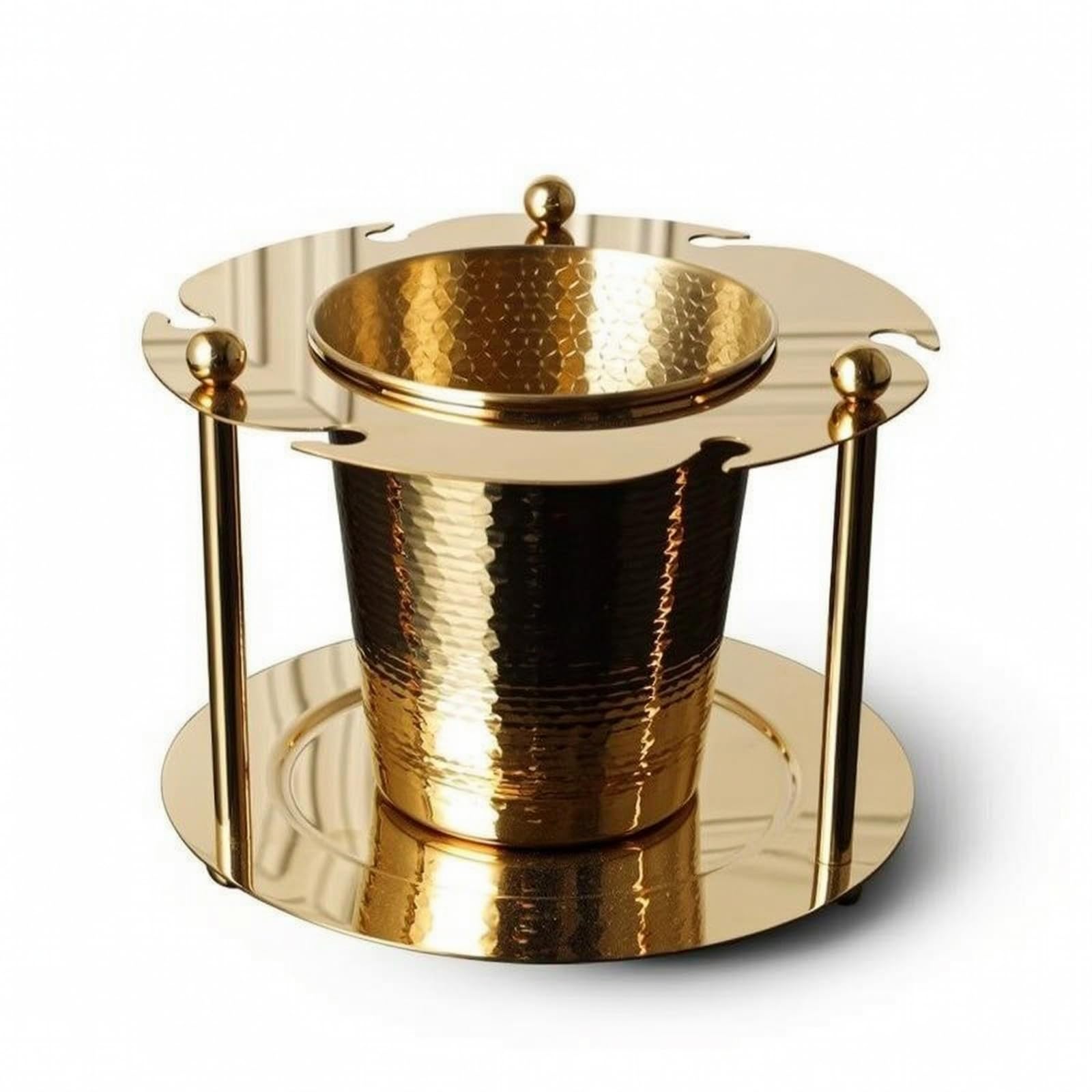 Secchiello da Ghiaccio con Supporto, Oro, Moderno E Minimalista