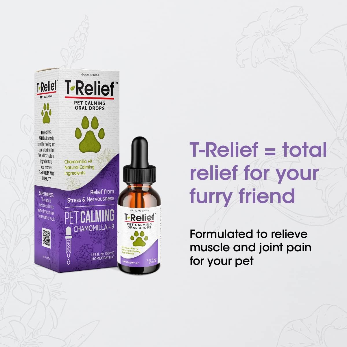 MediNatura T-Relief Pet Pain Relief Arnica +12 Drops -1.69 oz, MediNatura T-Relief Pet Arthritis Pain Relief Drops - 1.69 oz and MediNatura T-Relief Pet Calming with Chamomile Drops - 1.69oz Bundle : Pet Supplies