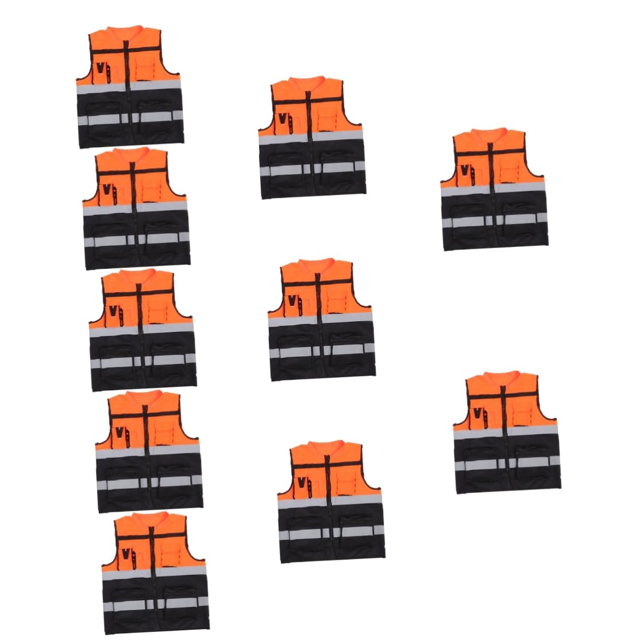 10 Pièces gilet réfléchissant Running Vest Black Sécurité visible élevée Bleu réfléchissant protecteur néon pour courir gilet de cyclisme de nuit Sécurité des gilets tissu en nylon
