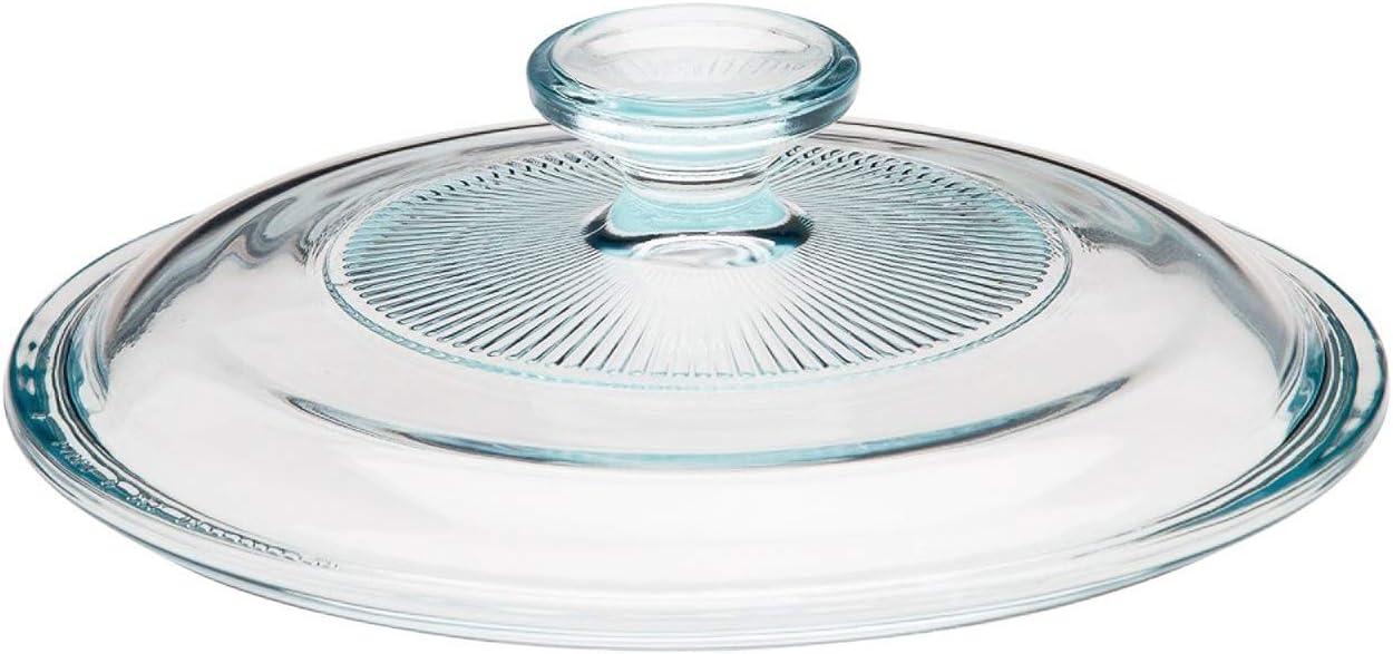 Corning Ware/Pyrex Clear Round Glass Lid (Ribbed) (7 1/4" Diameter) (G-5-C A) Made in USA