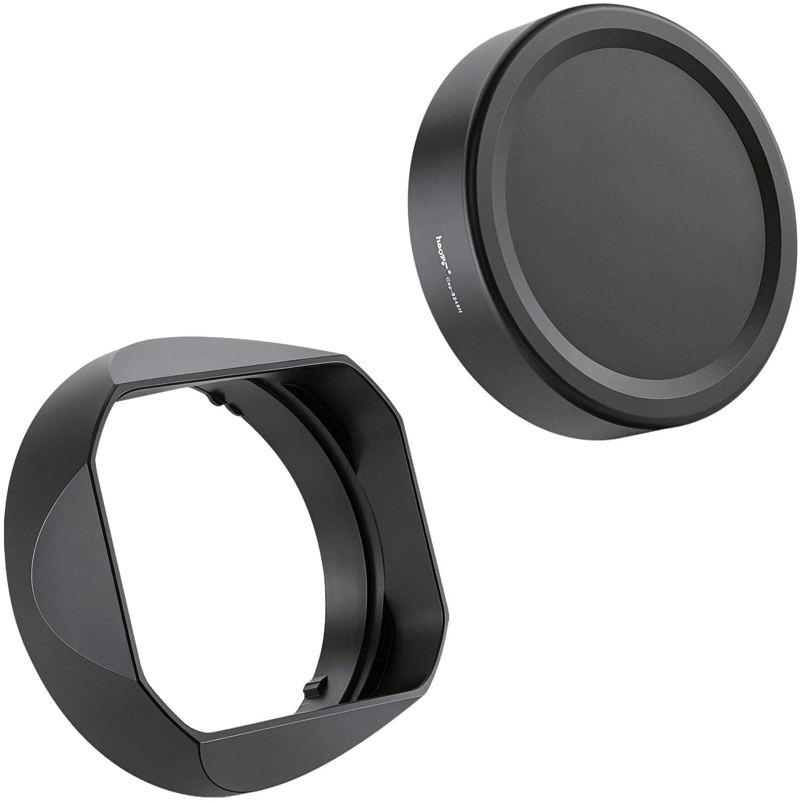 Haoge LH-S245N Bagnetowa kwadratowa metalowa osłona obiektywu do Sony FE 50 mm F2,5 G, FE 40 mm F2,5 G, FE 24 mm F2,8 G, osłona obiektywu z nasadką