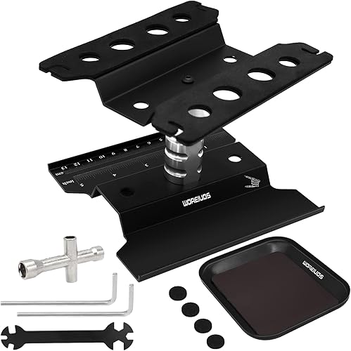 WOAEIUOS Juego de herramientas de reparación de soporte de coche RC con rotación de 360 grados color rojo y 310 piezas de tornillos RC herramienta