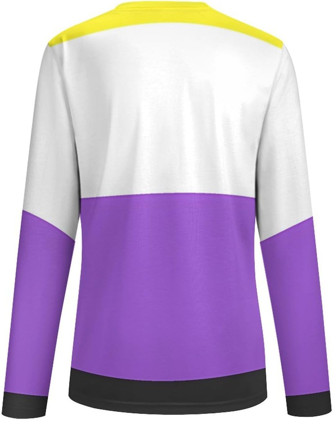 Non-binary Flag Women's Pajama Top Sleepwear Pajamas Sleep T-Shirt Long Sleeve Shirt Crewneck Tee