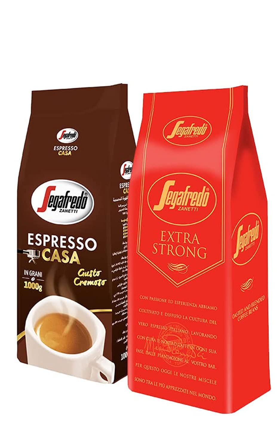 – Pack of 2 - Espresso Roma 1kg & Extra Strong 1kg - Whole Beans Coffee