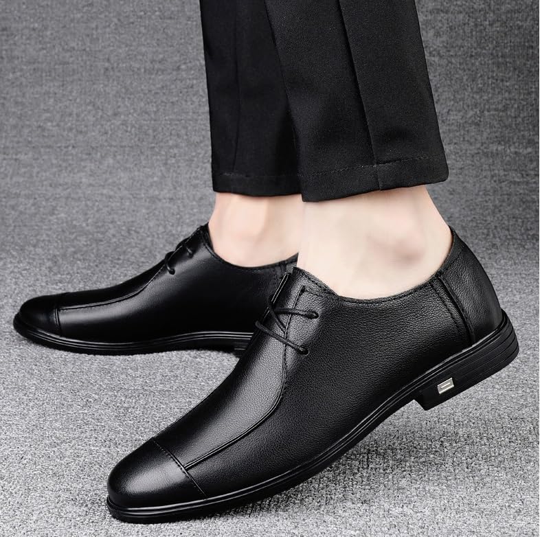 Men’s Tuxedo Lace-Up Dress Shoes Patent Leather Formal Pointed-Toe Oxfords for Wedding Office Business4