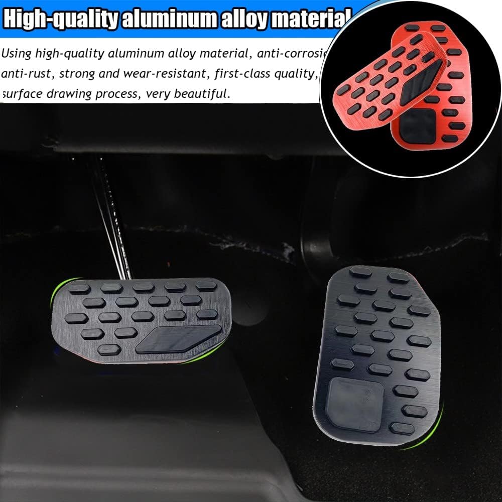 Kakash Custom Interior Accessories for Ford F-150/F150 Expedition 2021 2022 2023 Aluminium Alloy Gas Accelerator Pedal Covers,Anti-Slip No Drilling Brake Foot Pedal Pads 3 Pieces/Set(red)