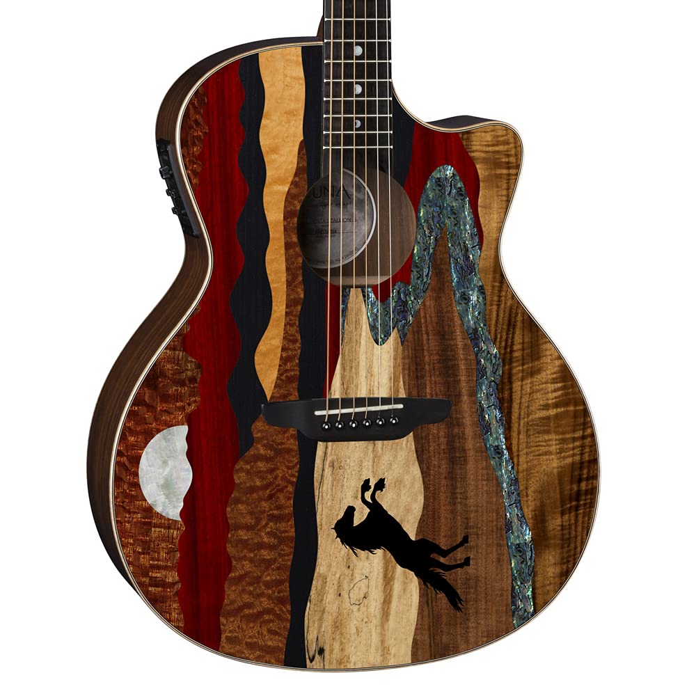 Amazon.com: Luna Guitars Vista Stallion Tropical Wood - Guitarra