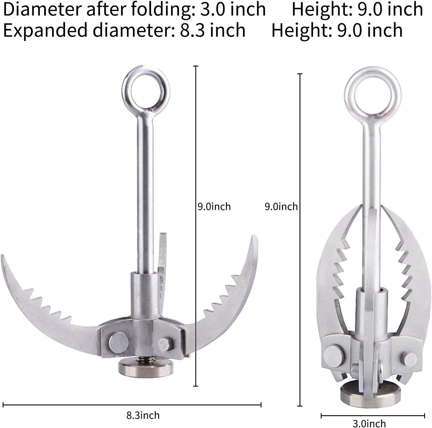 Outdoor Climbing Hook, Climbing Claw, Fishing Anchor Hook, Outdoor Survival Tool, Stainless Steel Climbing Equipment, Collapsible, Self-Defense Tool, Hunting Equipment, Camping Equipment
