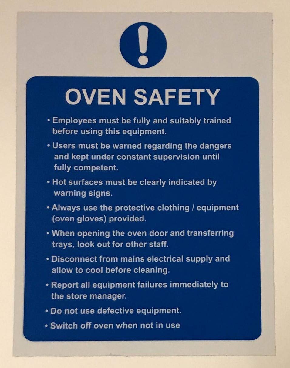 Kpcm Display Ltd Oven Safety Kitchen Catering Safety Sign - Self Adhesive Sticker 200Mm X 150Mm