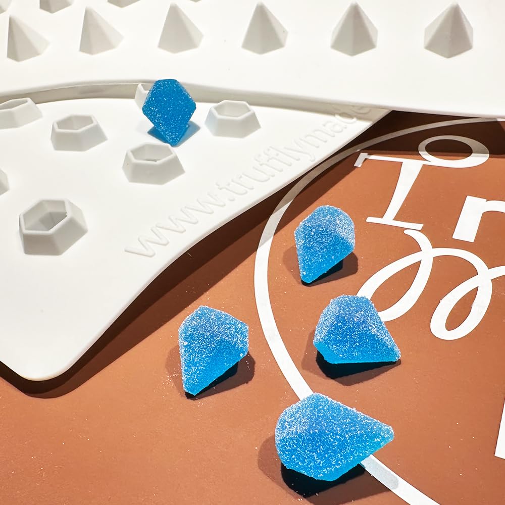 Truffly Made Diamond 80 Mold Candy Silicone Mold for Chocolate Truffles, Jellies, Candy and Edibles