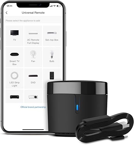 Miniatura 6 de Broadlink Mini control remoto inteligente RM4 (solo Wi-Fi de 2.4 GHz) - Concentrador IR Blaster para automatización del hogar inteligente, reemplazo