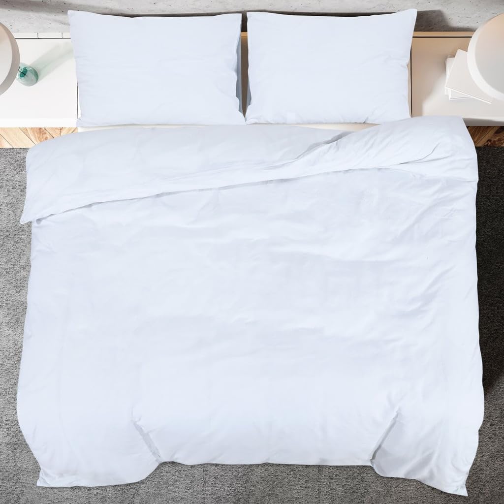 Generico Set Copripiumino Bianco 260x240 cm in Cotone,Casa e Giardino,Biancheria,Lenzuola e Coperte,Copripiumini-136164