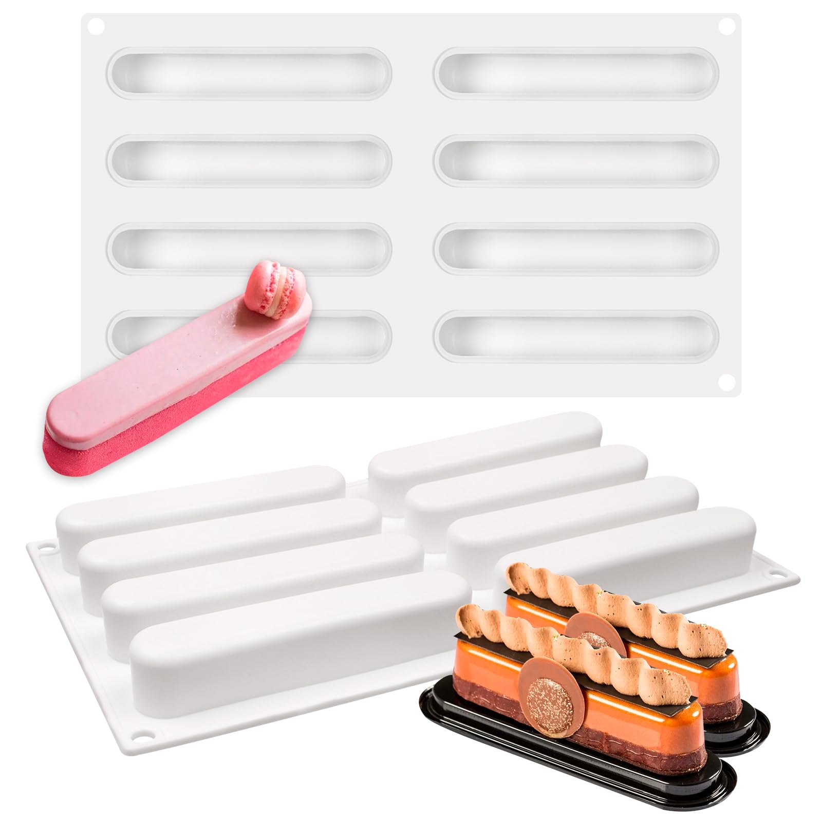 IonEgg Lot De 3 Moules Cylindriques En Silicone à 15 Cavités, Antiadhésifs, De Qualité Alimentaire, Flexibles Et Durables Pour La Pâtisserie, La Fabrication De Mini Savons, Bonbons, Desserts, Glaçons