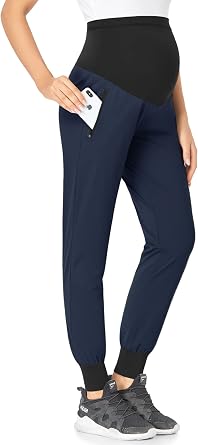 POSHGLAM Womens Maternity Joggers Casual Quick-Dry Active Pregnancy Scrub Pants