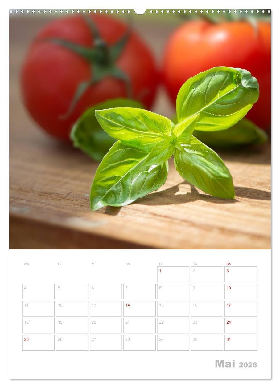 Guten Appetit/ein Küchen - Terminplaner (Wandkalender 2026 DIN A2 hoch), CALVENDO Monatskalender: Dreizehn sehr unterschiedliche Fotografien ... diesen Terminplaner. (CALVENDO Lifestyle)