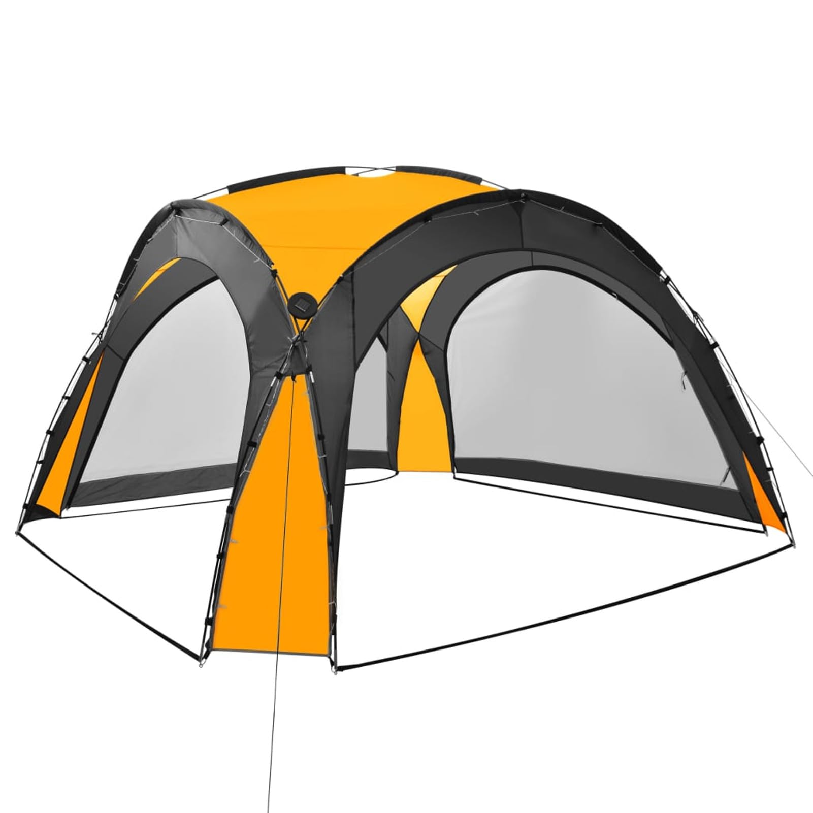 LAPOOH Partyzelt mitund 4 Seitenwänden, Party Deko, Festzelt, Pavillon, Garden Decoration, Canopy Tent, Lagerzelt, Gartenpavillon, 3,6 x 3,6 x 2,3 m Gelb