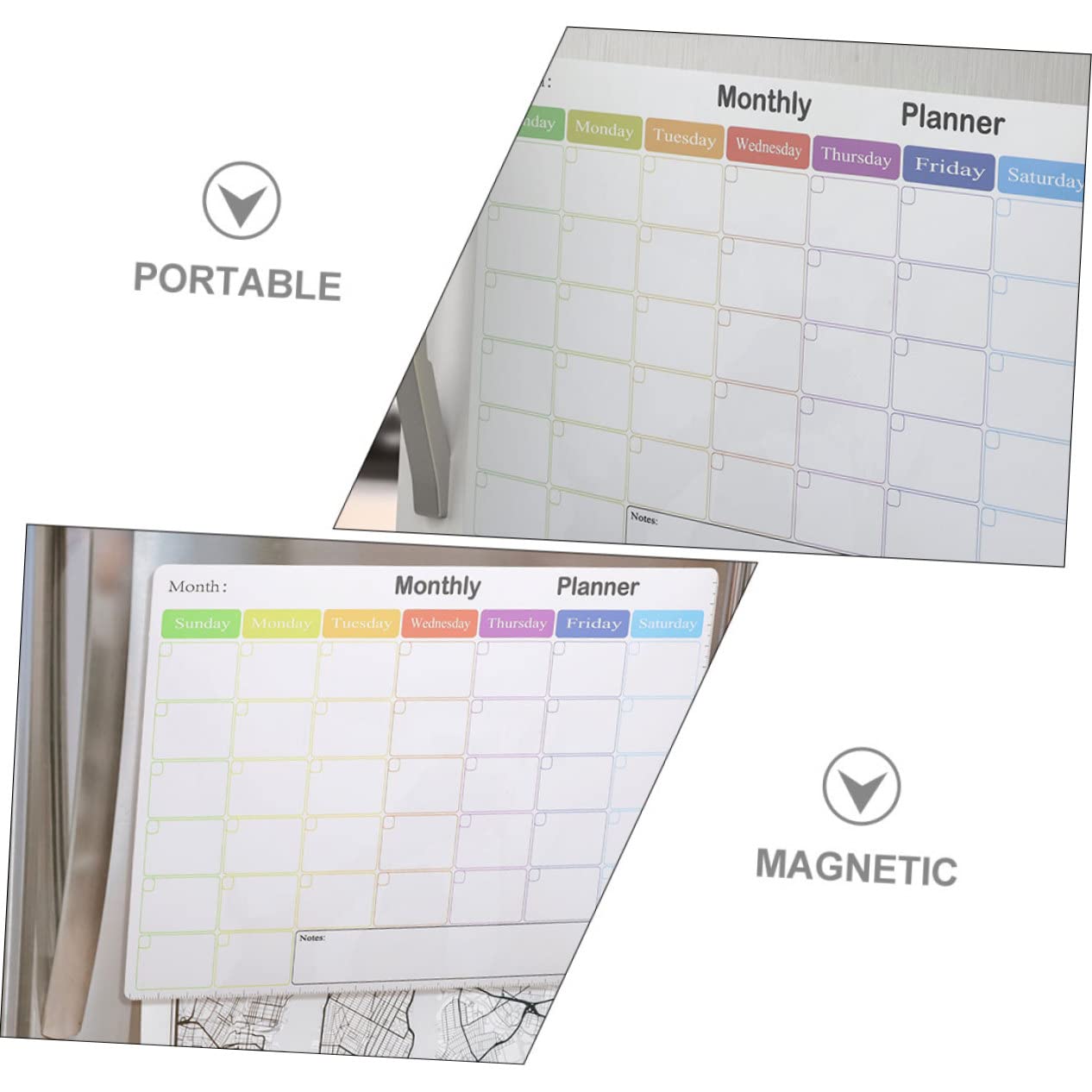 STOBOK 2stücke Magnetische Kühlschrank-whiteboard Kühlschrankkalender Whiteboard-kalender Trocken Abwischbar Magnetischer Kühlschrankkalender Kalender-whiteboard