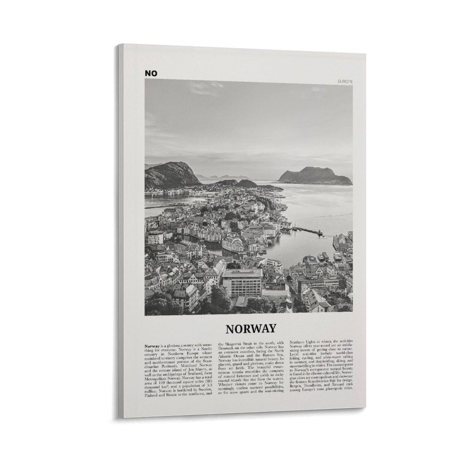 Lzten Frame Norway Print Black And White, Norway Wall Art, Norway Poster, Norway Photo, Norway Wall Decor, Norge, Noreg, Norgga, Norwegian, Oslo, Europe Canvas Wa