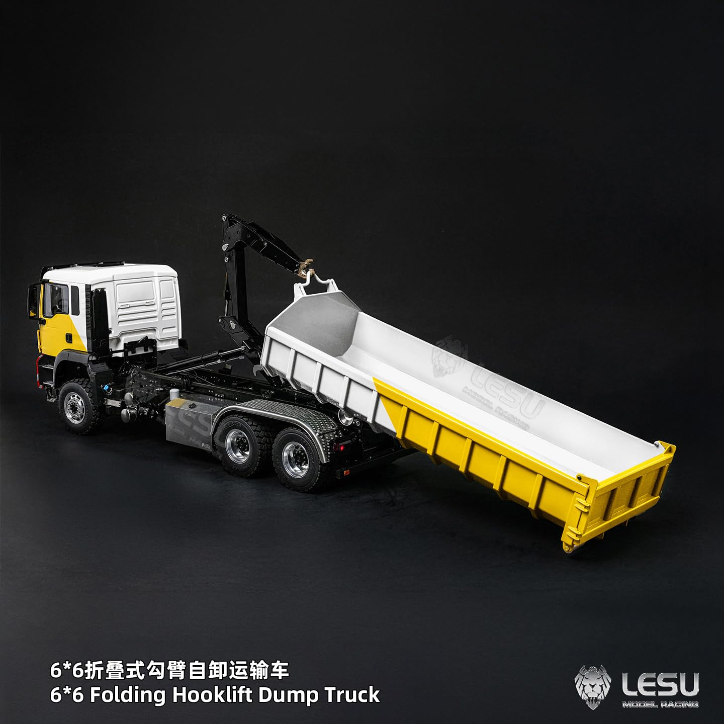 TOUCAN RC HOBBY LESU Z0102 1/14 - Carrello idraulico a carrello, 6 x 6 RC gancio sollevatore, cambio a 3 marce, serratura differenziale