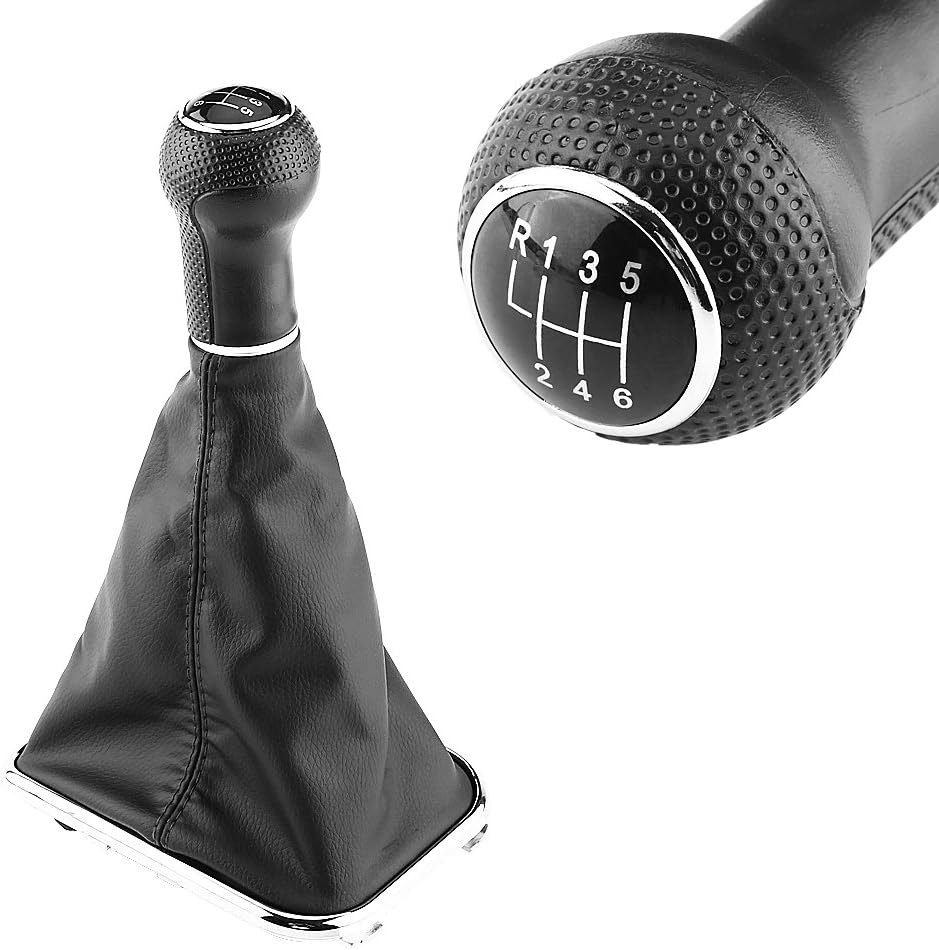 Keenso Shift Knob Gaiter Boot 6 Speed Car Gear Shift Knob Stick Gaiter Boot Frame Kit for MK4 1998-2007