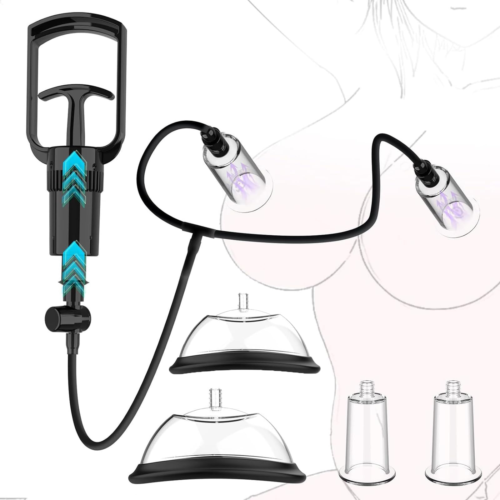 Pompes à Tétons Vagin Femme Tétine Suceurs De Clitoris Stimulant Chatte Agrandisseur Sein Masturbation Toys Sextoys Pour Femmes Solo (Vaginal Nipple Pumps)