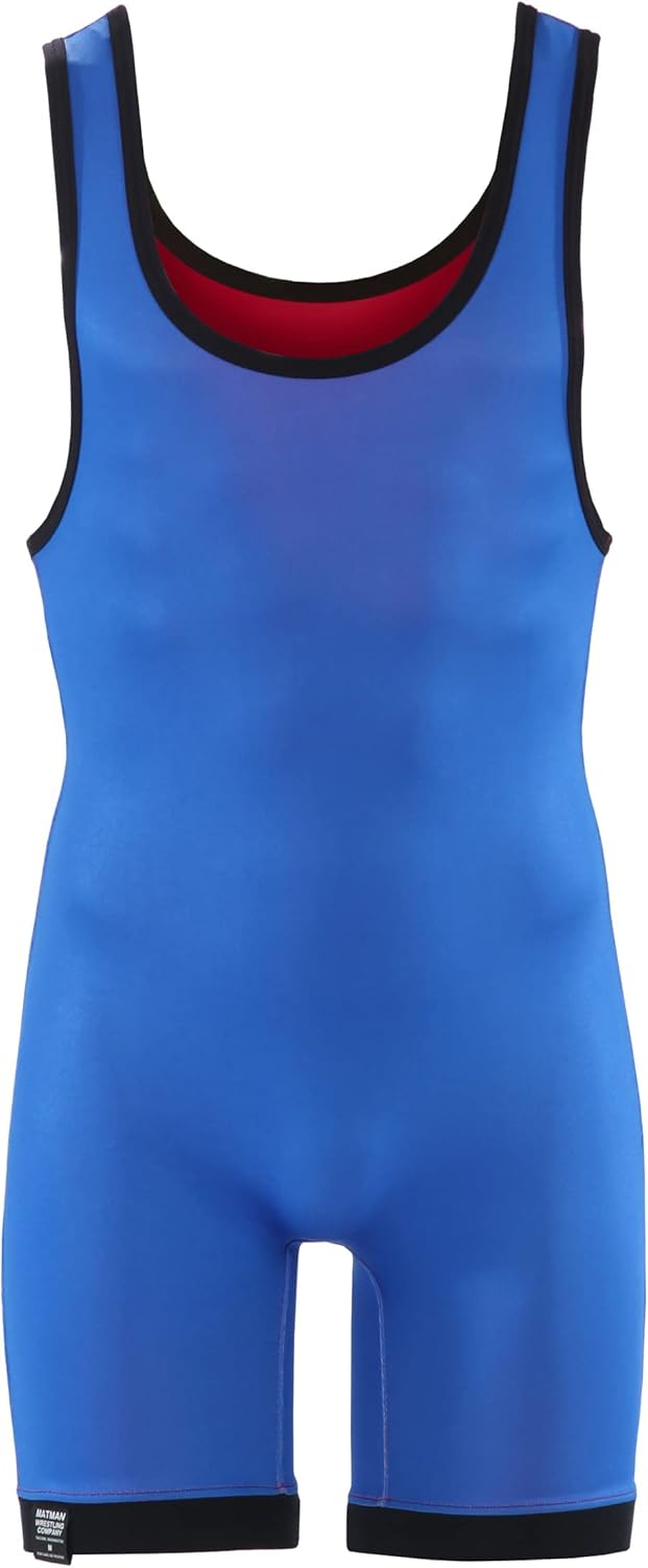 Matman USA The Standard Reversible Men's & Boy's Wrestling Singlet Freestyle Greco Roman Folkstyle Royal/Red - Made in U.S.A.