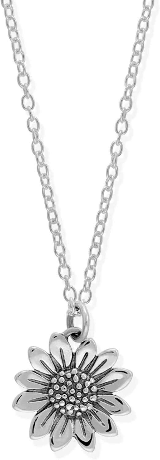 Boma Jewelry Sterling Silver Sunflower Pendant Necklace, 18 Inches