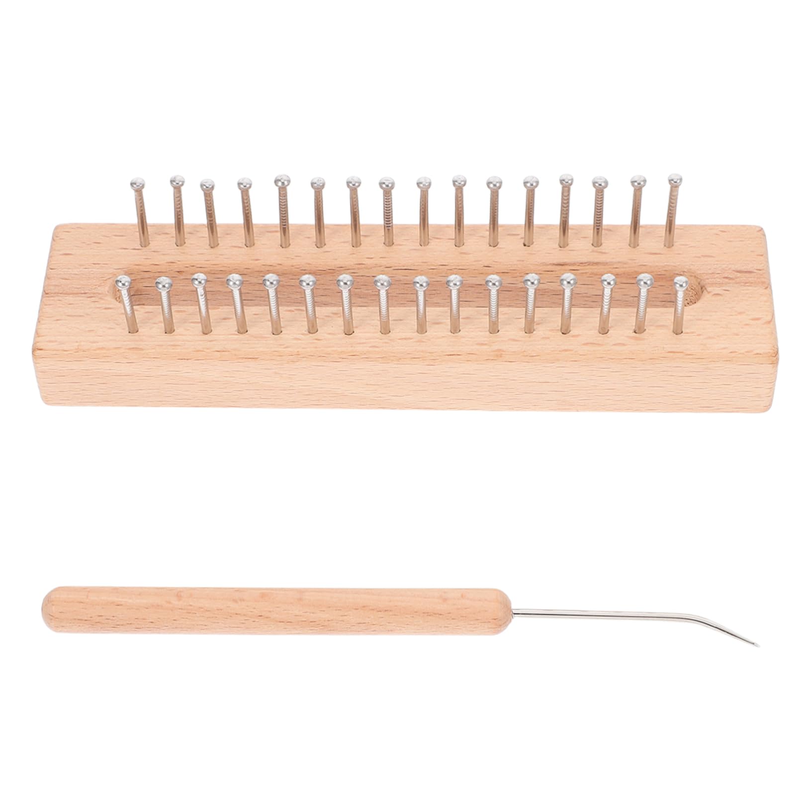 ERINGOGO Solid Wood Braider Scarf Loom Set Weaving Hook Yarn Hooks for Loom Knitting Yarn Holder for Crocheting