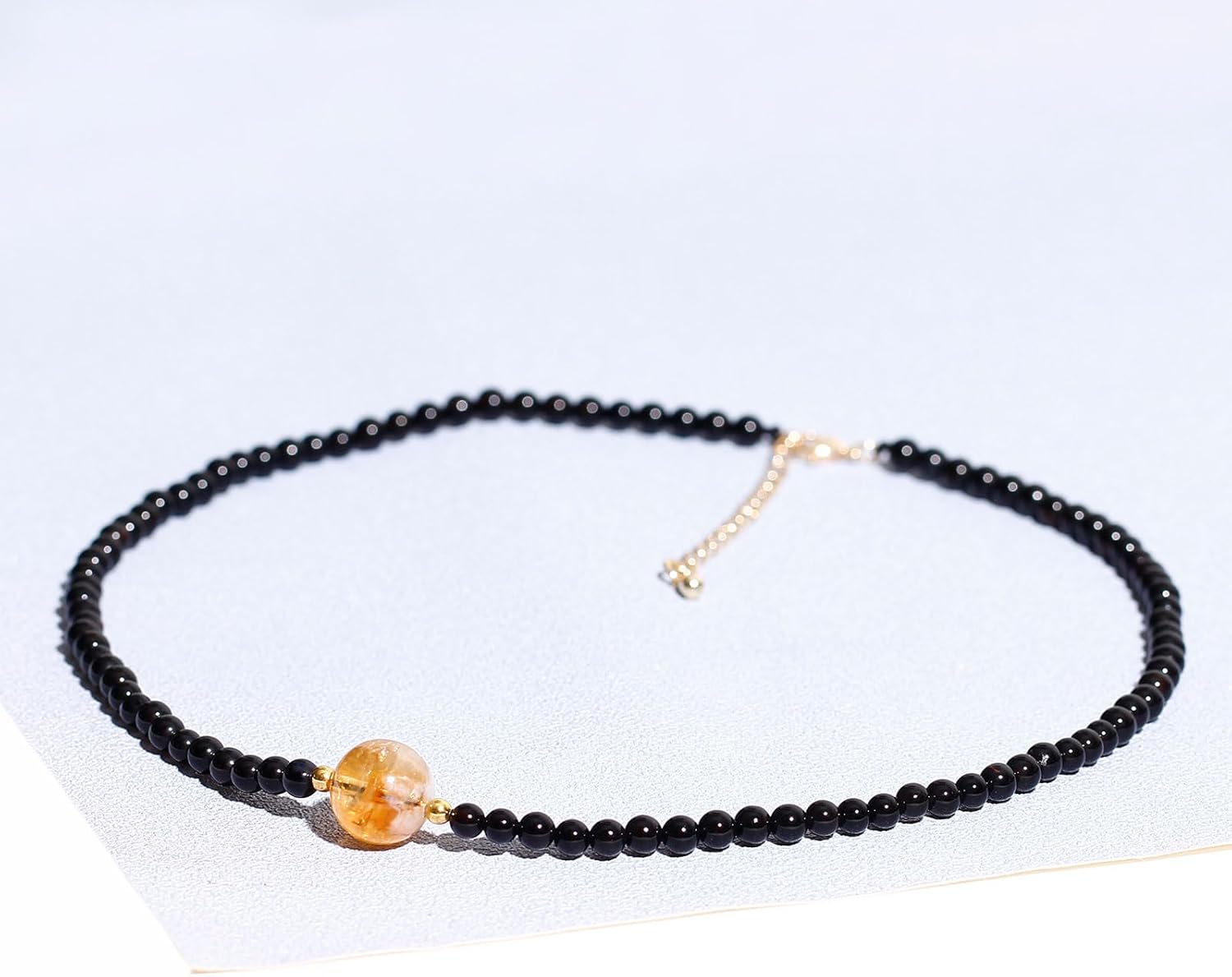 Spiritual Crystals and Stones Beaded Necklace Citrine Necklaces for Women Wealth Balance Adjustable Birthstone Jewelry Choker - Image 8